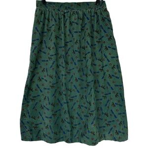 VINTAGE Green Corduroy Horse Equine Skirt